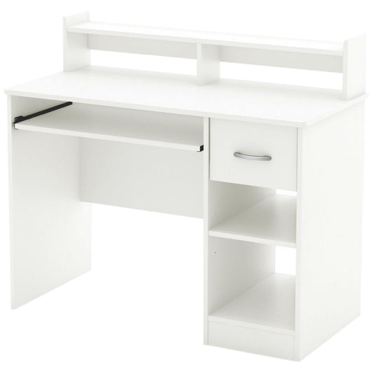 Contemporary Home Office Computer Desk in White Wood Finish - Tampa Home & Garden Store