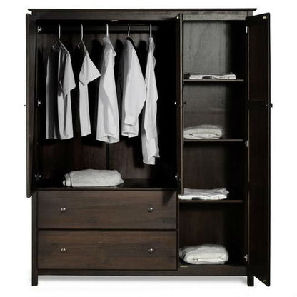 Armario Ropero para Dormitorio con Acabado de Madera de Espresso