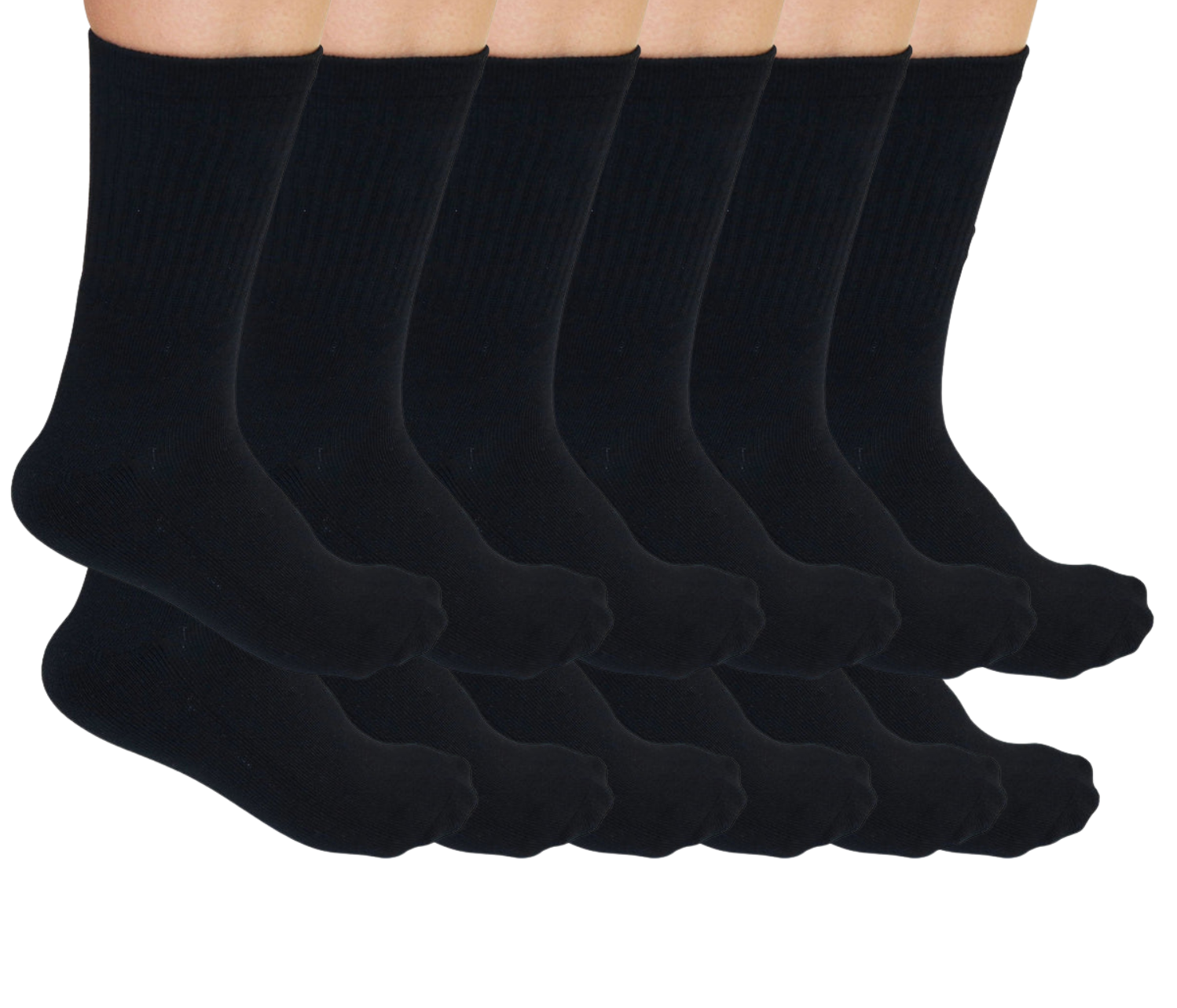 3/4 crew black bamboo viscose socks, unisex, Spun Bamboo, 12-pack on Tampa Home & Garden Store
