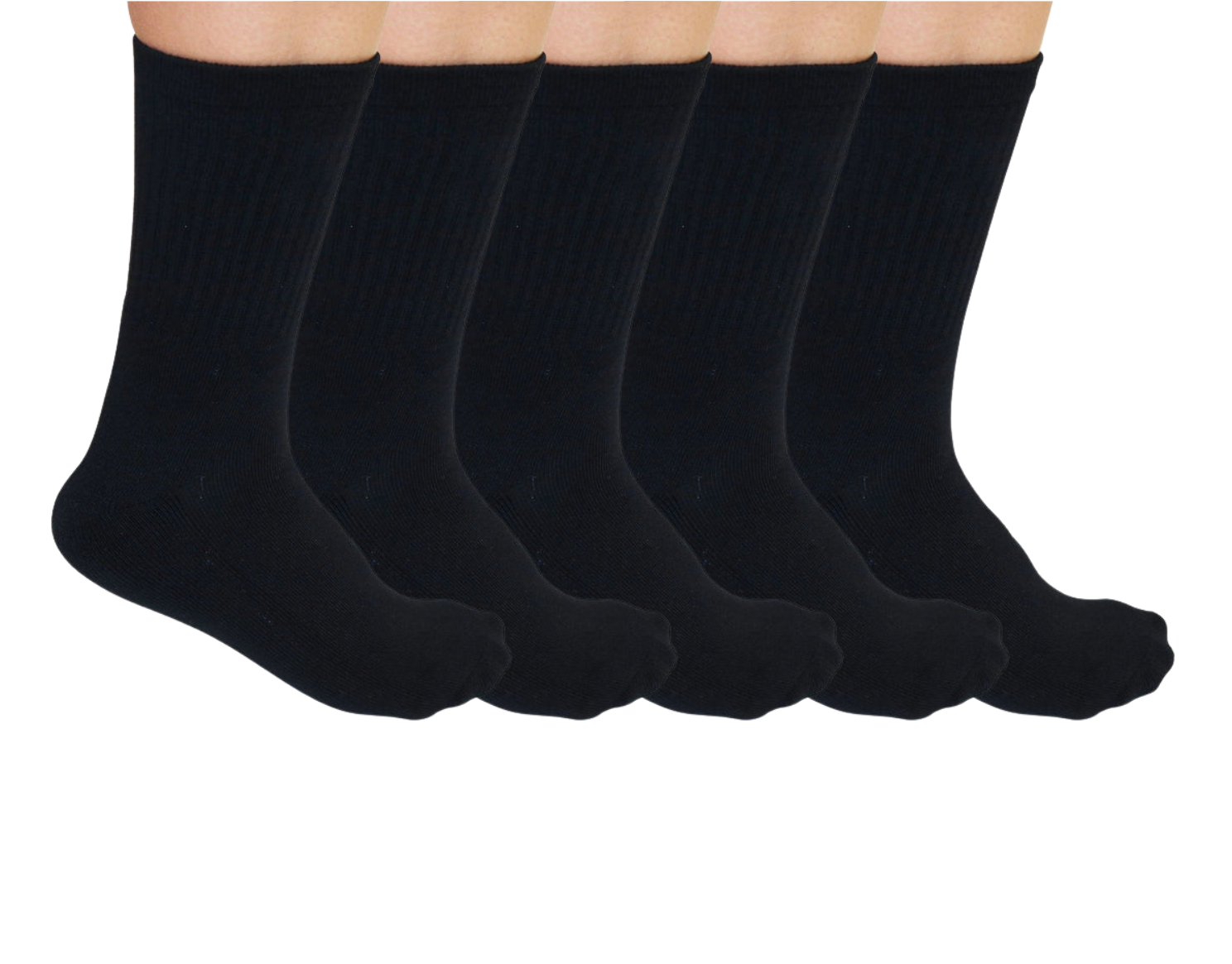 3/4 Crew Black Bamboo Viscose Socks Unisex - 5-pack by Spun Bamboo on Tampa Home & Garden Store