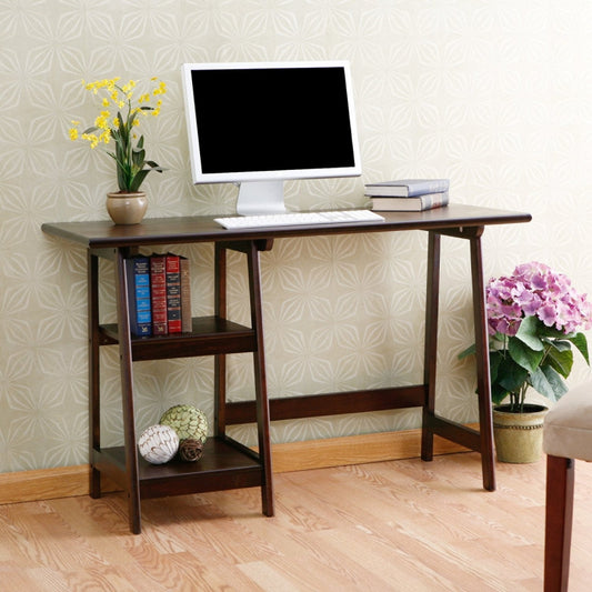 Espresso Finish Wood Home Office Laptop Computer Desk - Tampa Home & Garden Store