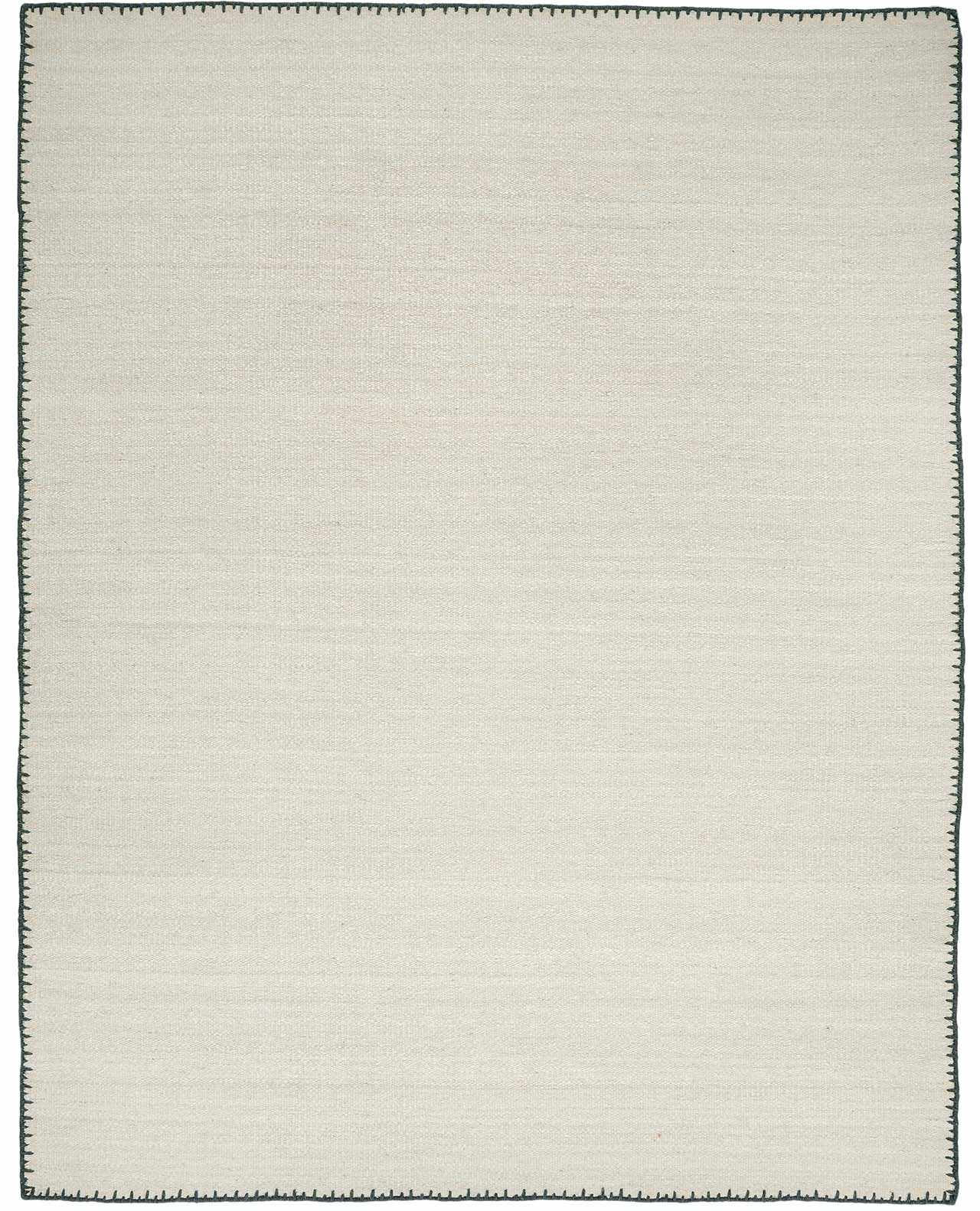 Ayumu Off White Hand Woven Wool Area Rug with dark edge border on Tampa Home & Garden Store