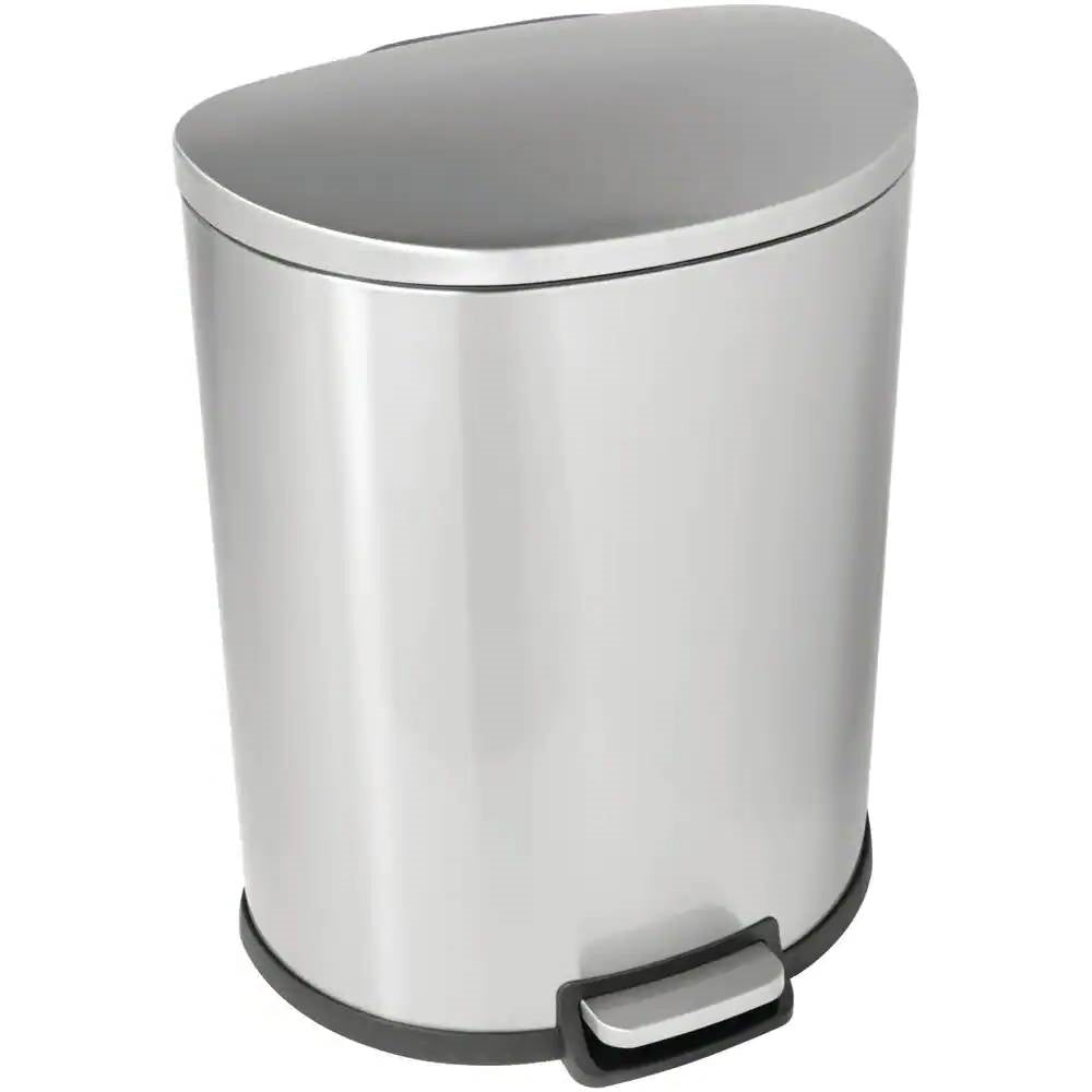 Cubo de basura de cocina de acero inoxidable con pedal de 13 galones y revestimiento extraíble