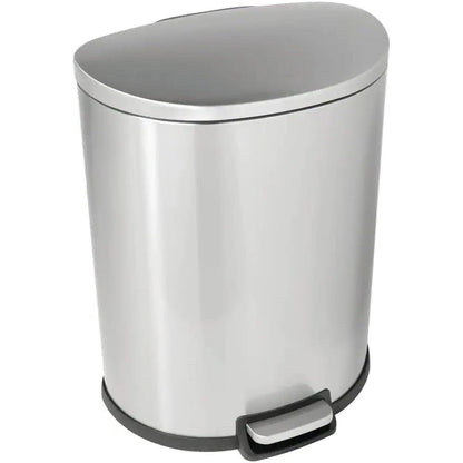 Cubo de basura de cocina de acero inoxidable con pedal de 13 galones y revestimiento extraíble