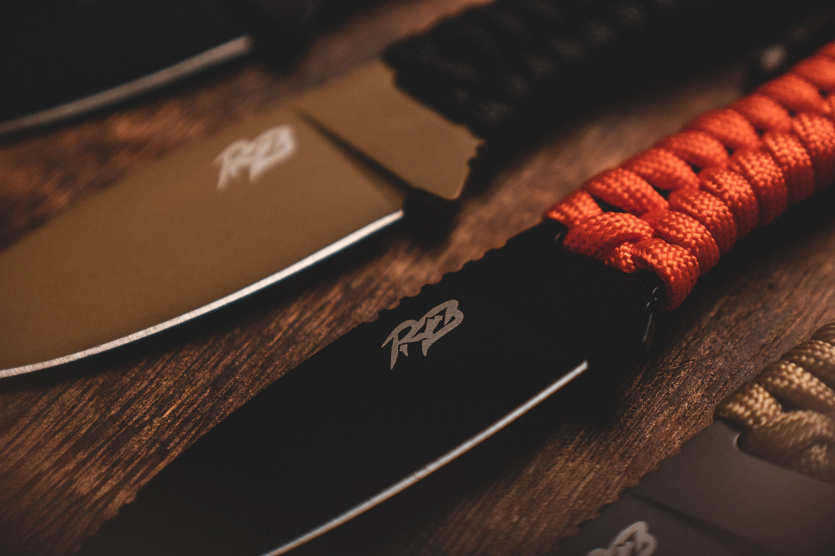 Ultralight Ridge Blade knife with orange paracord lanyard and Ridge Belts branding on Tampa Home & Garden Store