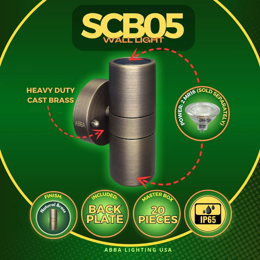 SCB05 LED Cylinder Up Down Light 2 Directional Brass Sconce Lighting