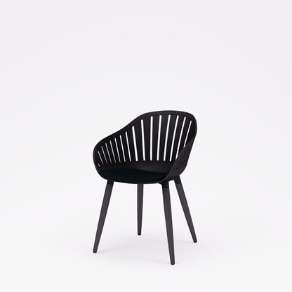 Nassau Resin and Aluminum Chairs - 4 Piece, black outdoor chairs by LifestyleGarden US on Tampa Home & Garden Store