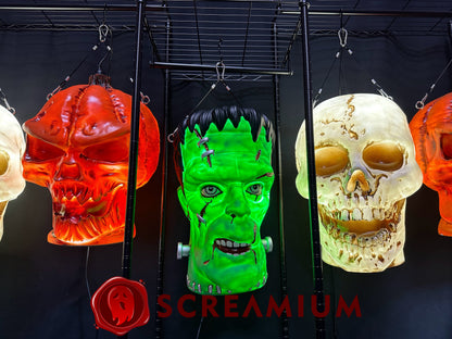 Linterna colgante gigante con calavera, utilería de 20 pulgadas de alto, impermeable, decoración de Halloween para exteriores