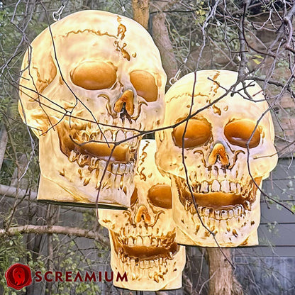 Linterna colgante gigante con calavera, utilería de 20 pulgadas de alto, impermeable, decoración de Halloween para exteriores
