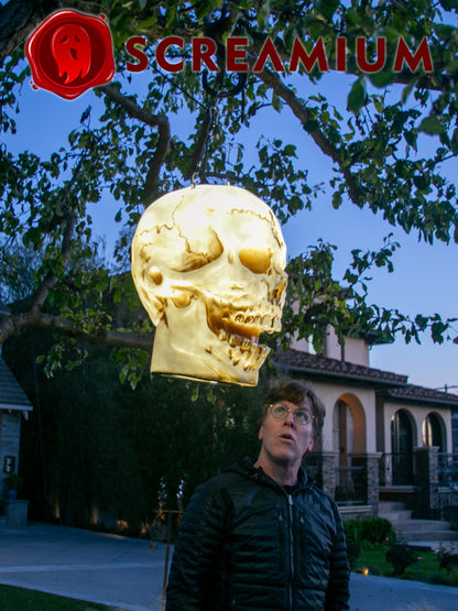 Linterna colgante gigante con calavera, utilería de 20 pulgadas de alto, impermeable, decoración de Halloween para exteriores