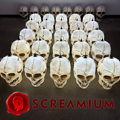 Linterna colgante gigante con calavera, utilería de 20 pulgadas de alto, impermeable, decoración de Halloween para exteriores