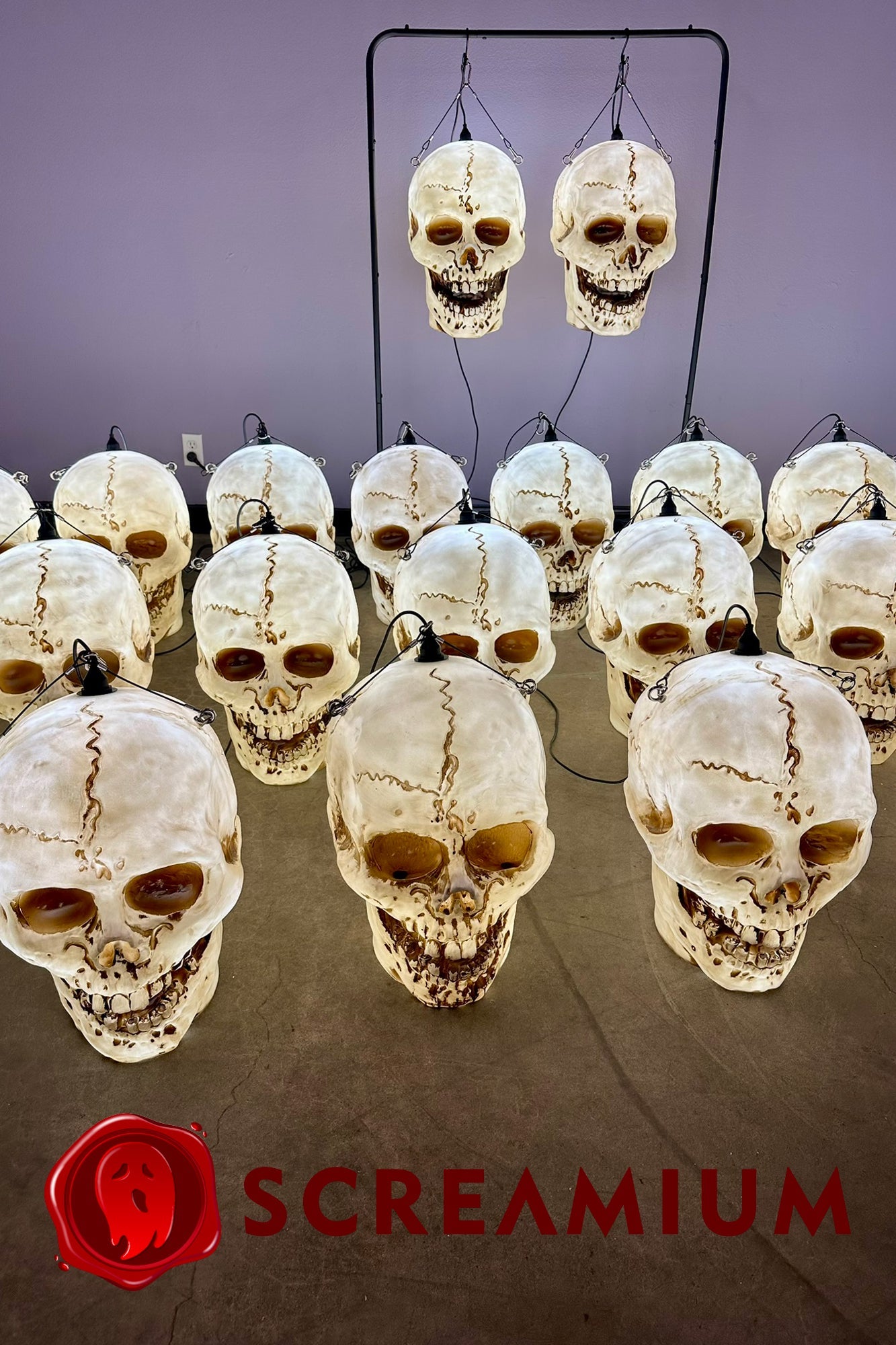 Linterna colgante gigante con calavera, utilería de 20 pulgadas de alto, impermeable, decoración de Halloween para exteriores