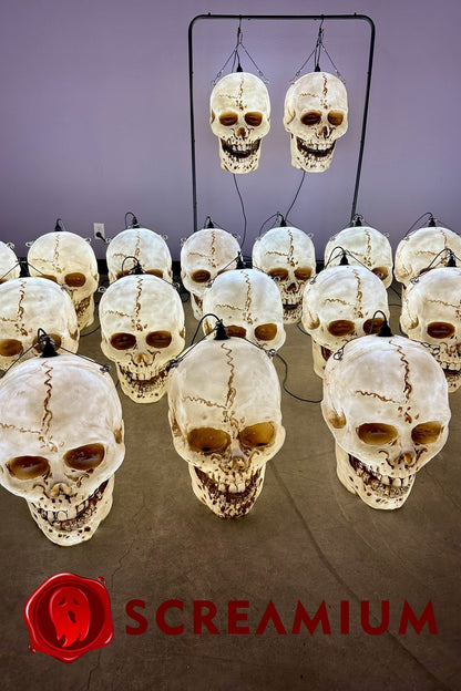 Linterna colgante gigante con calavera, utilería de 20 pulgadas de alto, impermeable, decoración de Halloween para exteriores