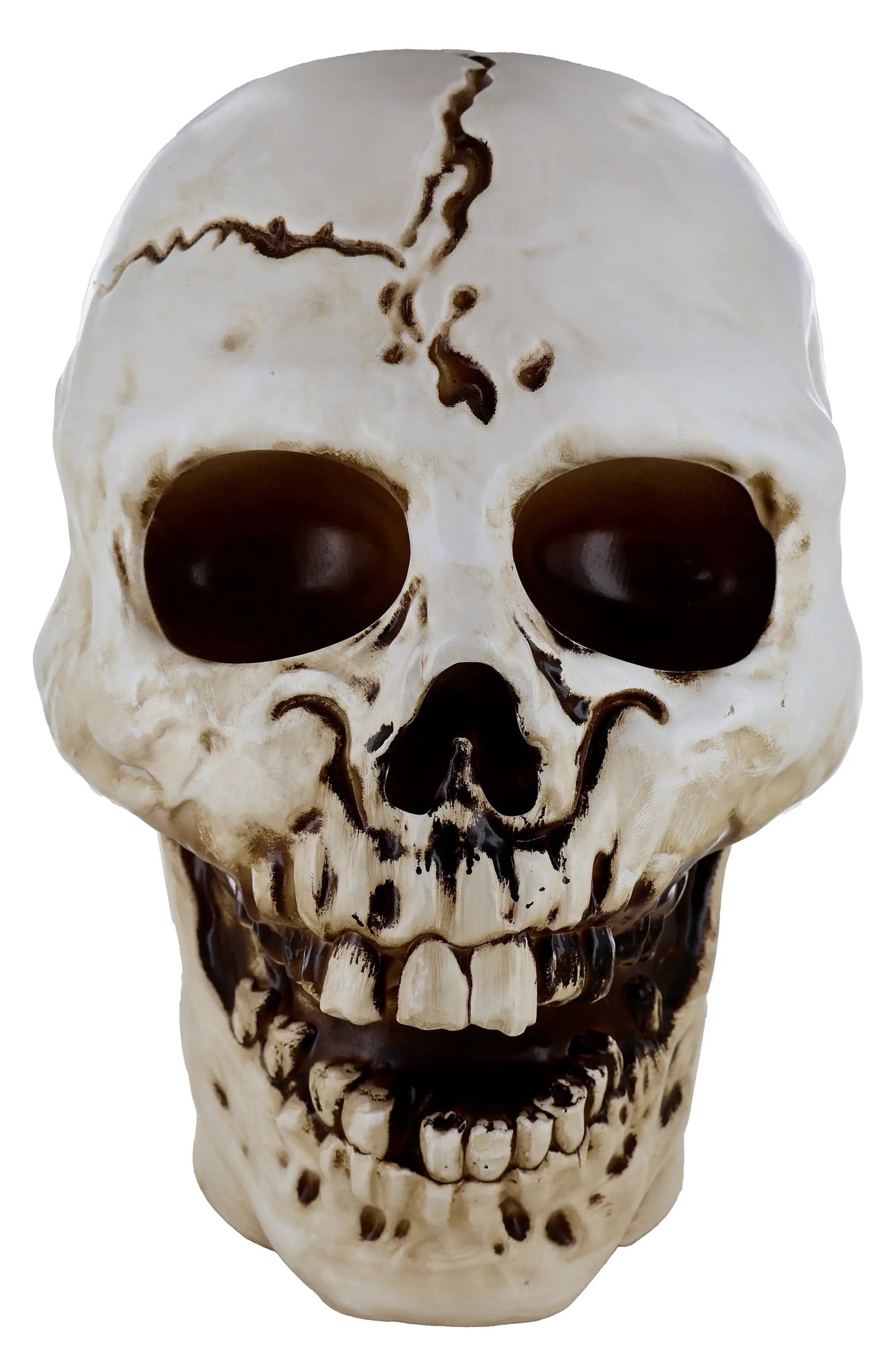Lámpara de utilería animatrónica con forma de calavera gigante de 50 cm de altura, de poliresina resistente, decoración de Halloween