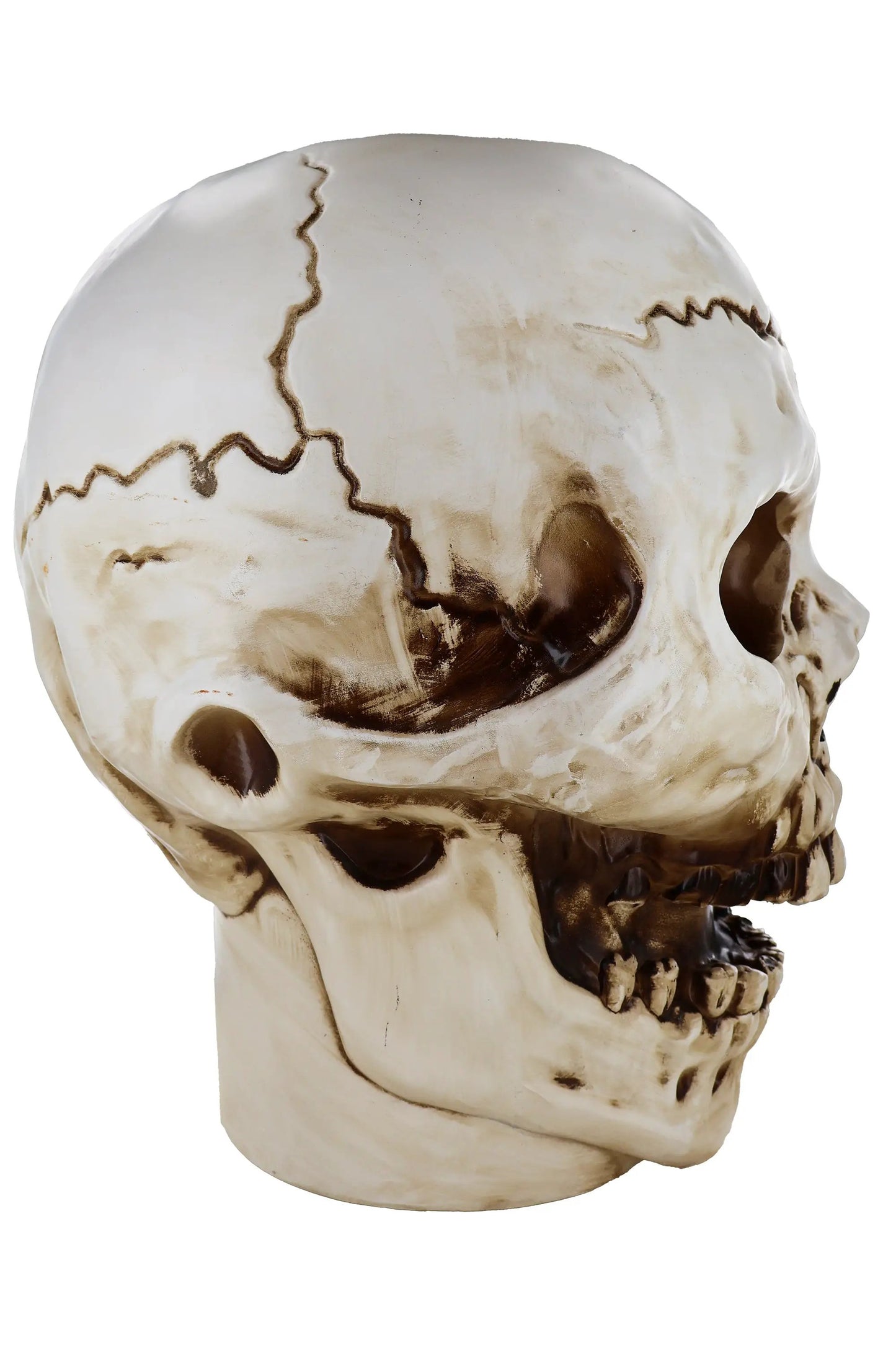 Lámpara de utilería animatrónica con forma de calavera gigante de 50 cm de altura, de poliresina resistente, decoración de Halloween