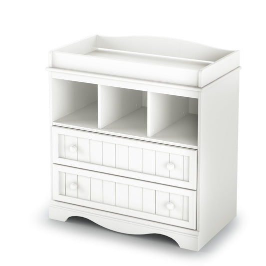 White Wood Baby Diaper Changing Table with 2 Drawers - Tampa Home & Garden Store