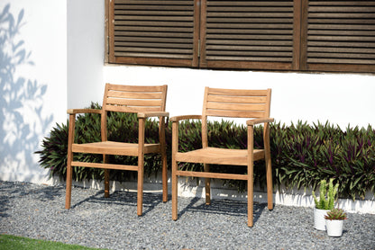 Julien FSC teak wood outdoor patio dining set with 2 chairs LifestyleGarden US on Tampa Home & Garden Store