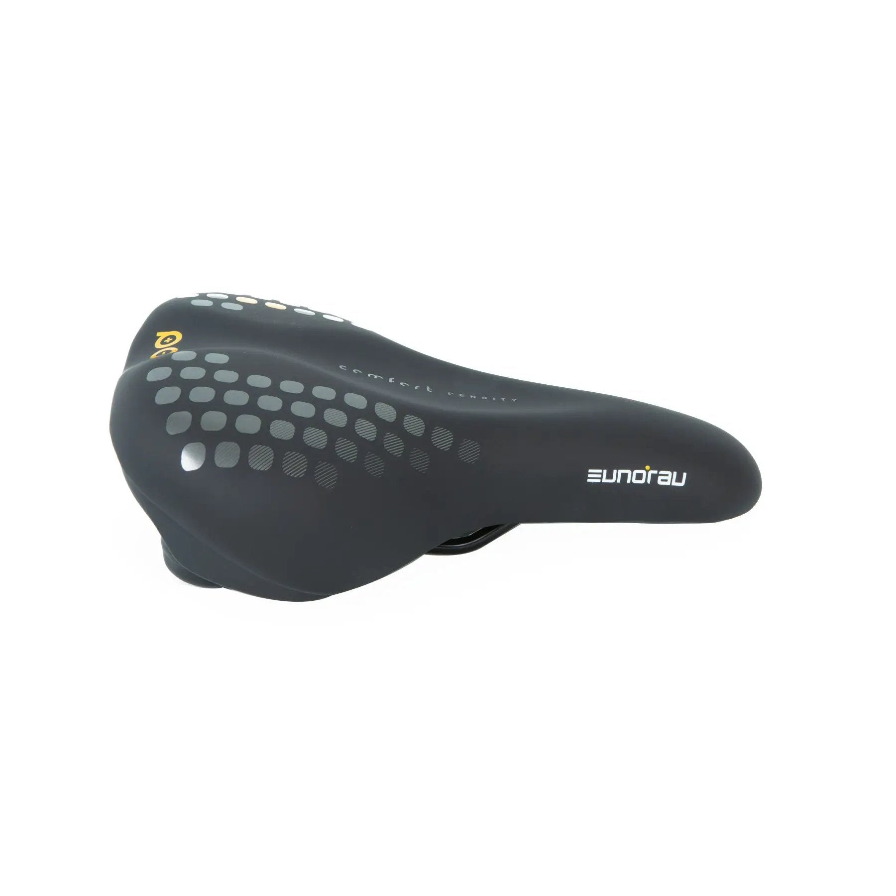 EUNORAU C7 bicycle saddle black with gray dotted grid pattern and visible logo on Tampa Home & Garden Store