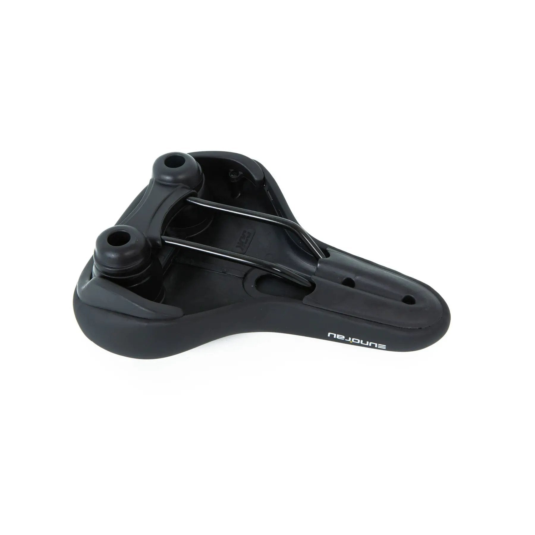 EUNORAU C7 Saddle black bicycle saddle with dual rails underside view on Tampa Home & Garden Store