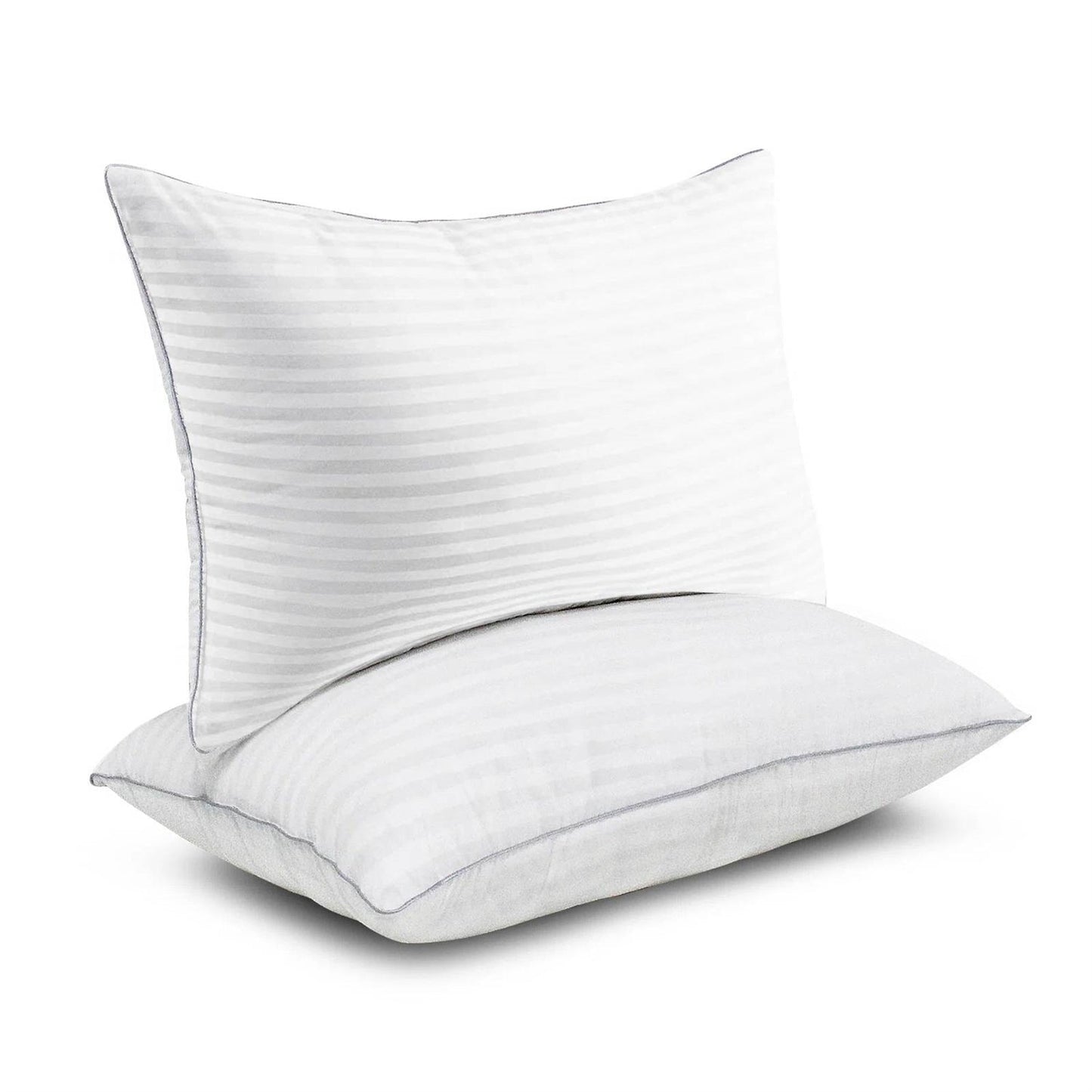 Juego de 2 almohadas de fibra alternativa lavables a máquina con funda de algodón - Queen