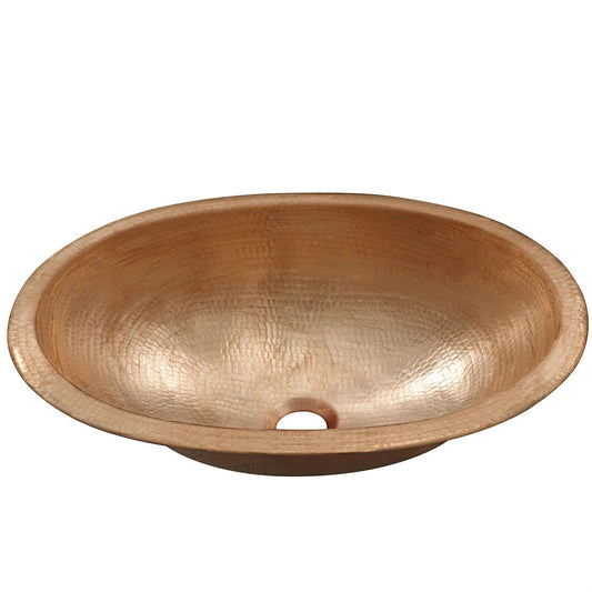 Pure Copper 19-inch Oval Bathroom Sink Unfinished - Tampa Home & Garden Store