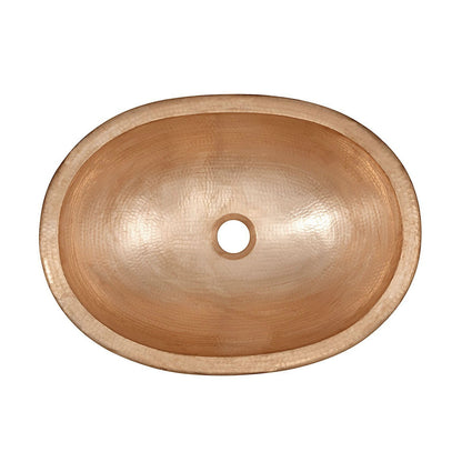 Lavabo Ovalado de Cobre Puro de 19 Pulgadas sin Acabado