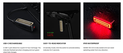 SEEMEE 100 V2.0 Smart Bike Tail Light - Tampa Home & Garden Store