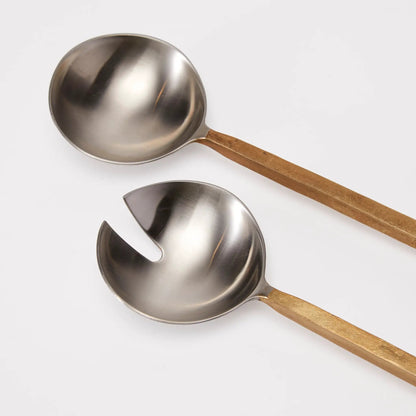 Sidney Servers stainless steel serving spoons with wood handles, 2-piece set by dumæ on Tampa Home & Garden Store
