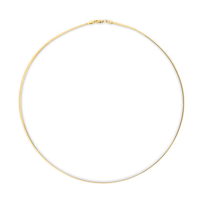 Unisex Solid 14K Yellow Gold 2.8mm Imperial Herringbone Chain Necklace - 18" Inches