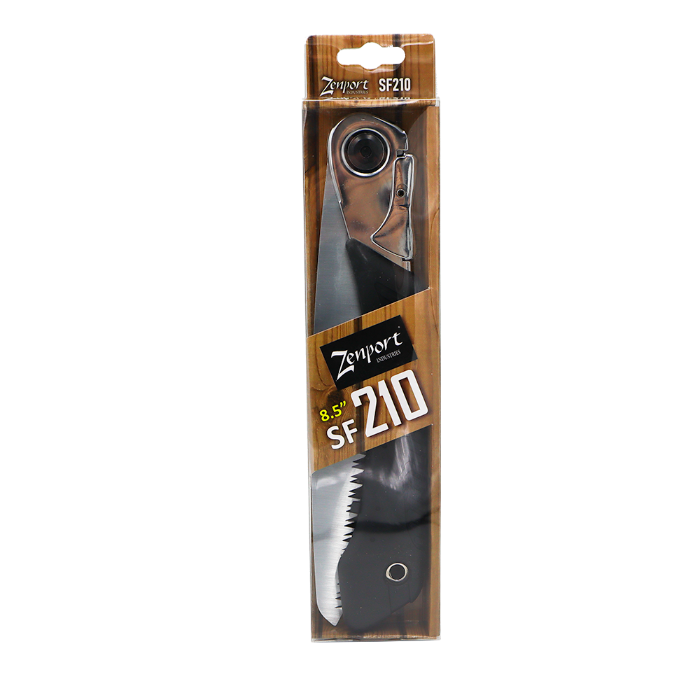 8.5-inch SF210 folding saw Zenport in woodgrain packaging on Tampa Home & Garden Store