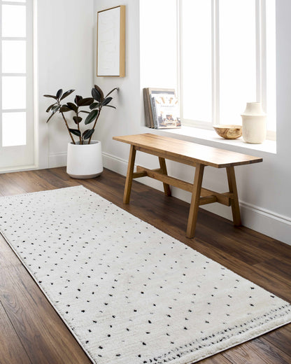 Julie Area Rug by Boutique Rugs, cream with tiny black dot pattern on Tampa Home & Garden Store