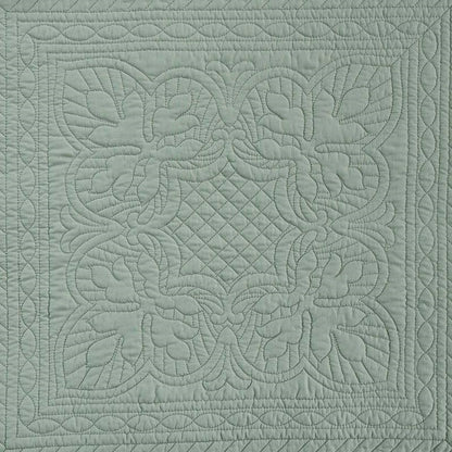 Juego de colcha reversible de microfibra de 3 piezas con bordes festoneados, tamaño matrimonial/queen, en color verde espuma de mar