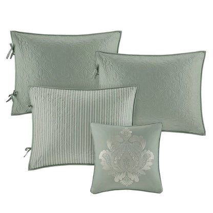 Juego de colcha reversible de 6 piezas para sofá cama, verde espuma de mar, diseño rústico