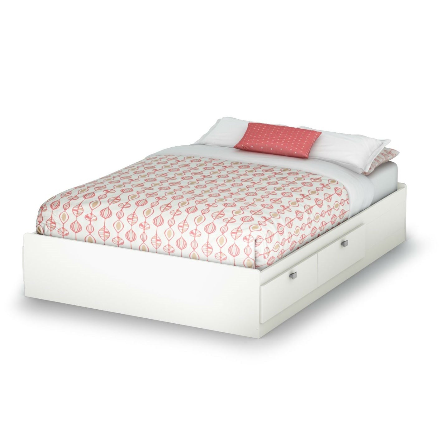 Cama de plataforma moderna tamaño matrimonial con 4 cajones de almacenamiento