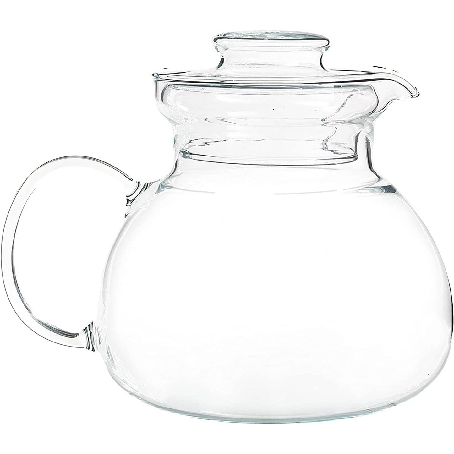 Tetera de cristal transparente para hornilla con tapa de 1,5 cuartos - Apta para microondas