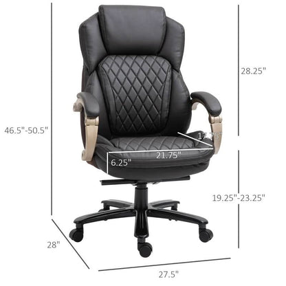 Silla de oficina ejecutiva de altura ajustable con costuras de diamante grandes y altas en color marrón