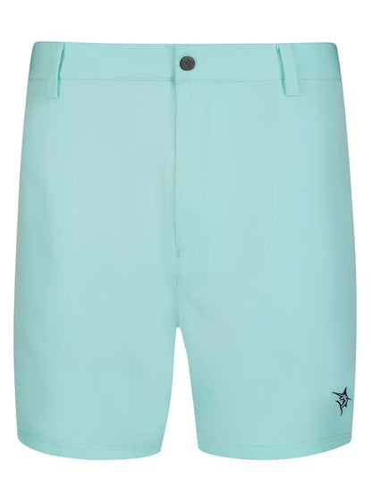 Freeport Short Effortless Performance aqua shorts with belt loops White Water Life at hem on Tampa Home & Garden Store