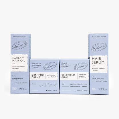 Five-box Complete Haircare Bundle by UpCircle in pale blue boxes on Tampa Home & Garden Store