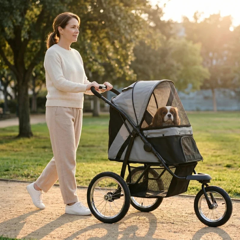 3 Wheels Pet Stroller for Small & Medium Dogs by Furr Baby Gifts with mesh on Tampa Home & Garden Store