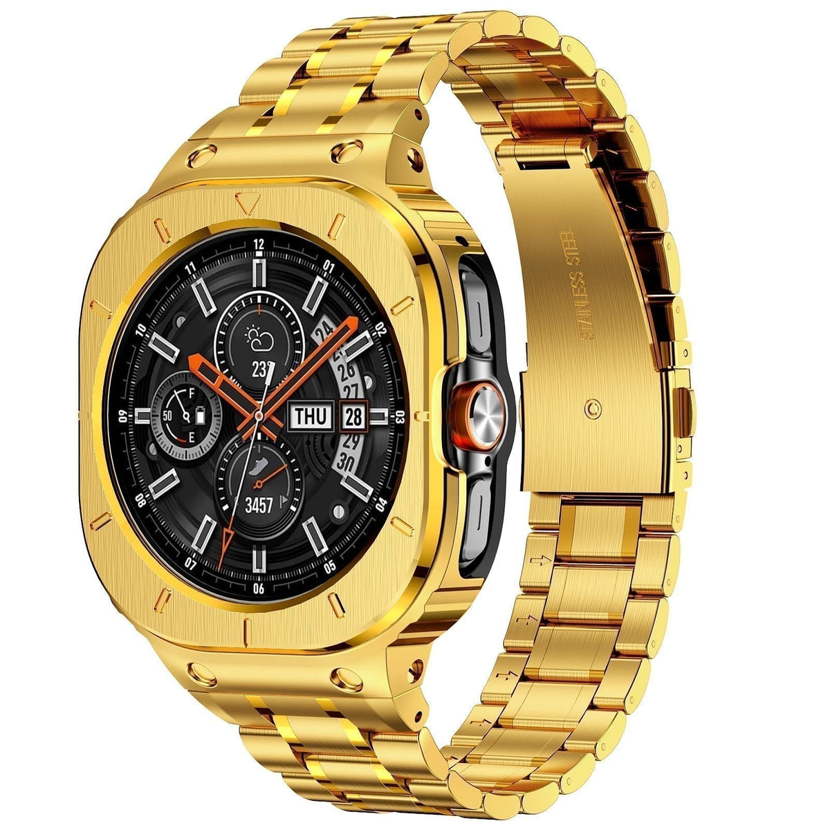 FortisGuard Galaxy Watch rugged case set gold stainless steel band Moktan Sabai on Tampa Home & Garden Store