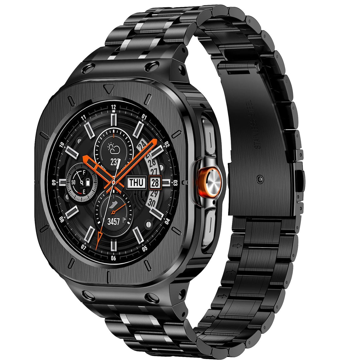 FortisGuard rugged Galaxy Watch case set with black stainless steel band by Moktan Sabai on Tampa Home & Garden Store