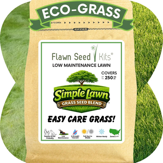 Simple Lawn Fine Fescue Grass Seed bag by Flawn Seed Kits; Seeds & Seed Tape, eco-grass label on Tampa Home & Garden Store