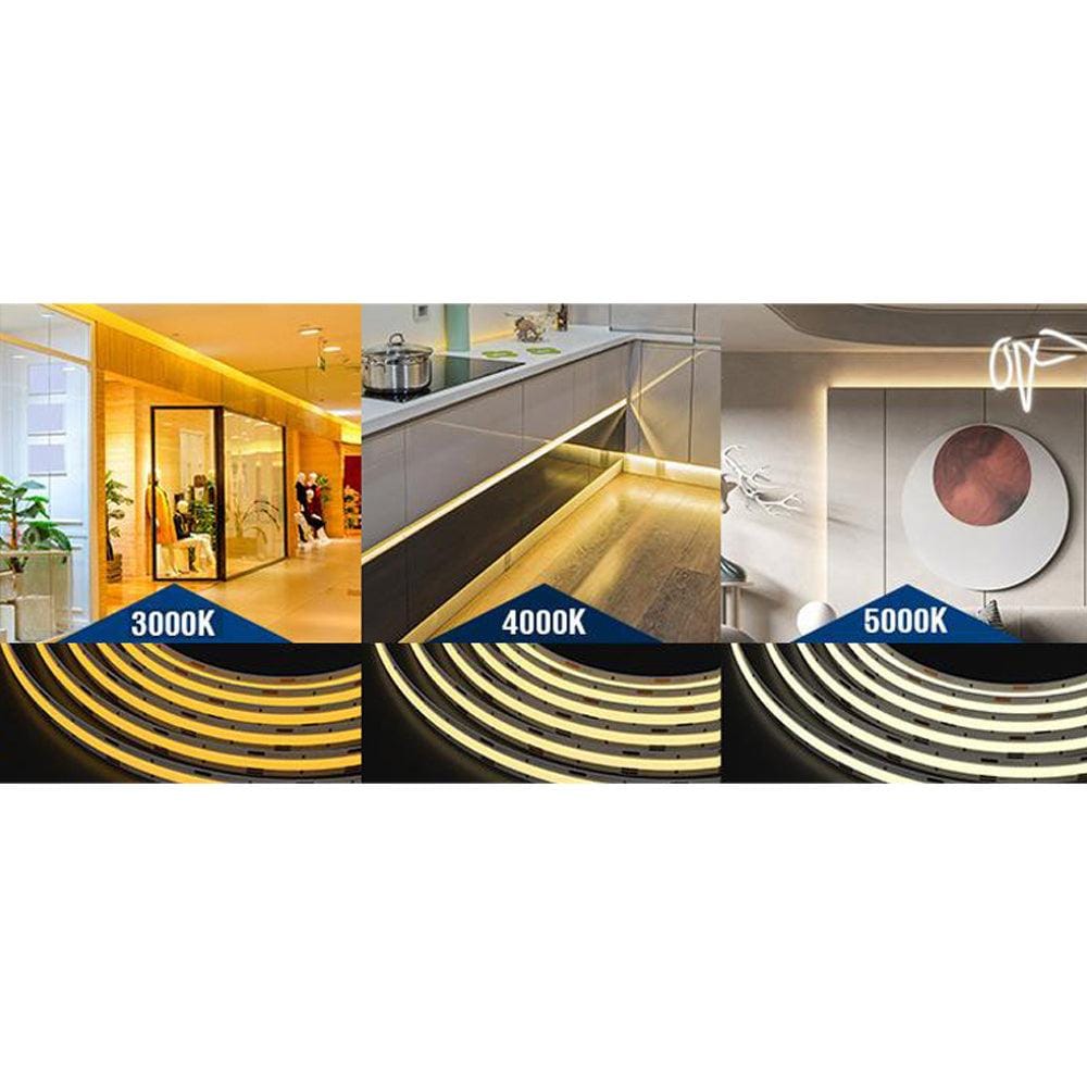 SLD02 Dotless Single Color Linear LED Strip Lights Low Voltage FCOB DC12V Tape Light - Tampa soil911.com