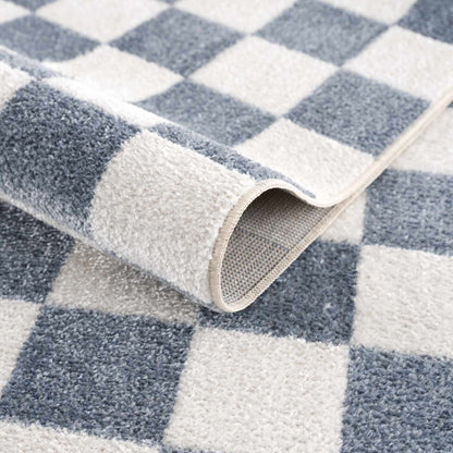Brone Blue Checkered Washable Rug, blue and white checker pattern, Boutique Rugs on Tampa Home & Garden Store