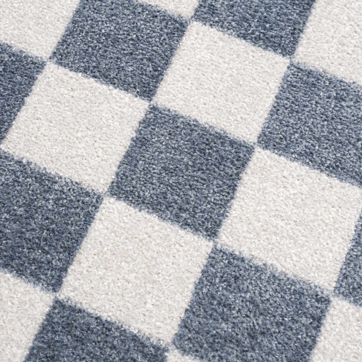 Brone Blue Checkered Washable Rug blue and white checkered pattern Boutique Rugs on Tampa Home & Garden Store