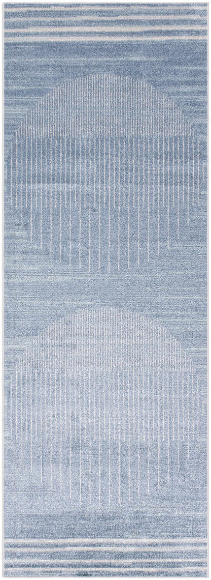 Thad Blue Washable Area Rug Modern Polyester