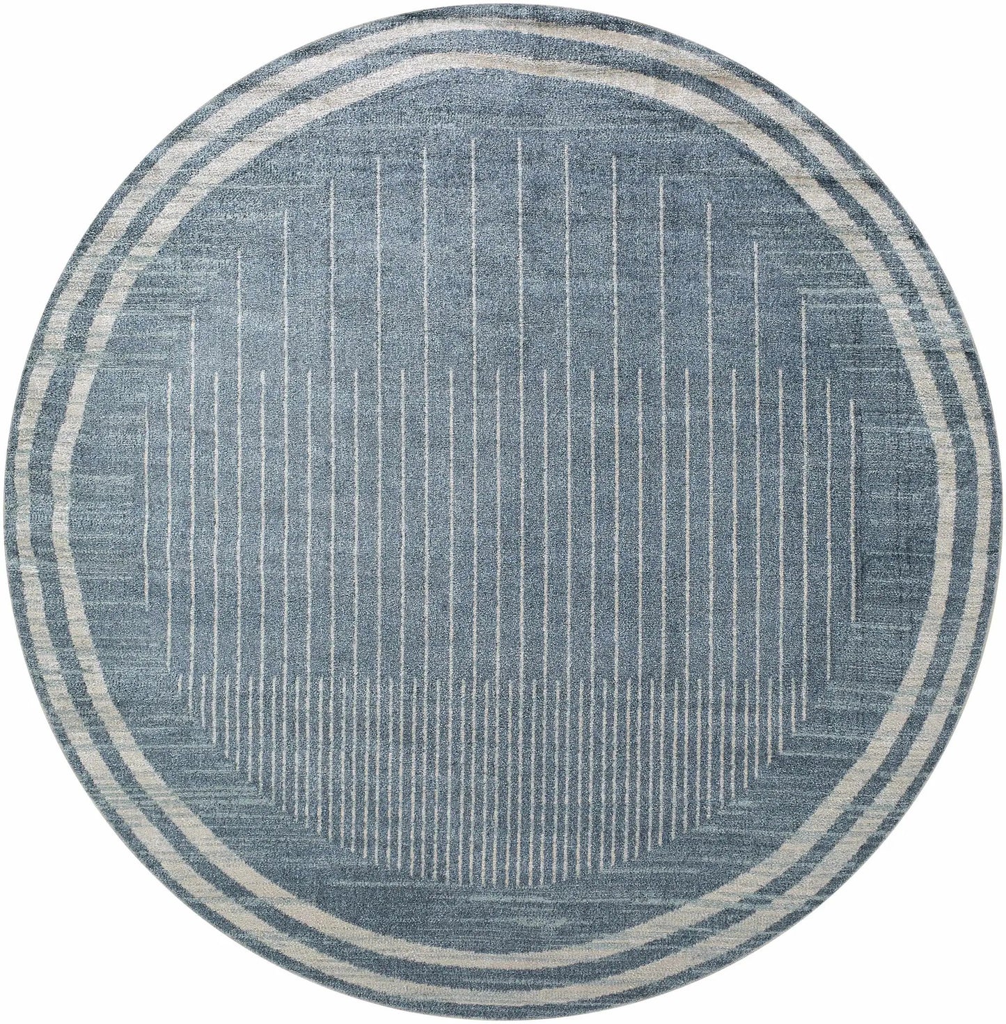 Thad Blue Washable Area Rug Modern Polyester