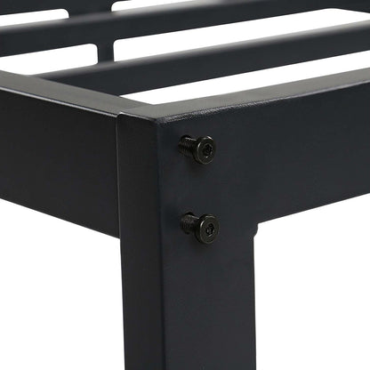 Base de cama de plataforma metálica resistente, tamaño Twin XL, color negro