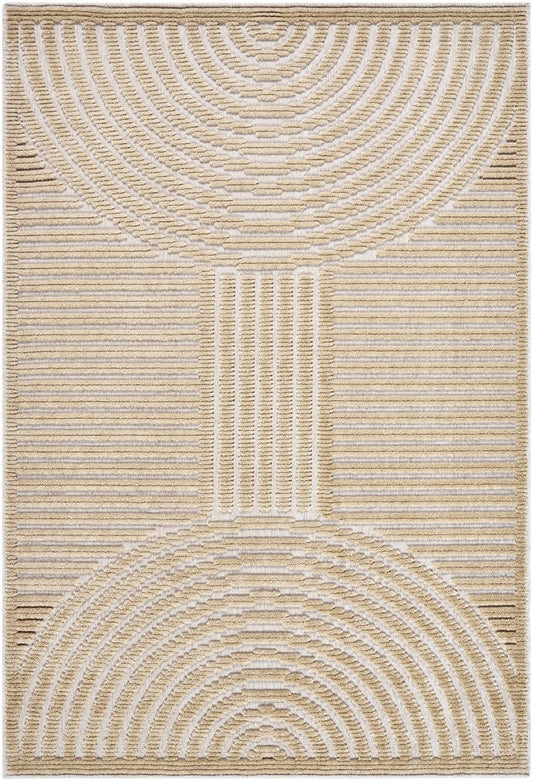 Deron Beige Washable Area Rug by Boutique Rugs with a textured loop geometric pattern on Tampa Home & Garden Store