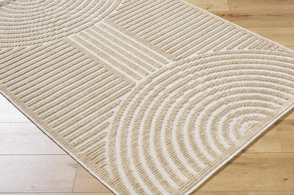 Deron Beige Washable Area Rug for Living Rooms